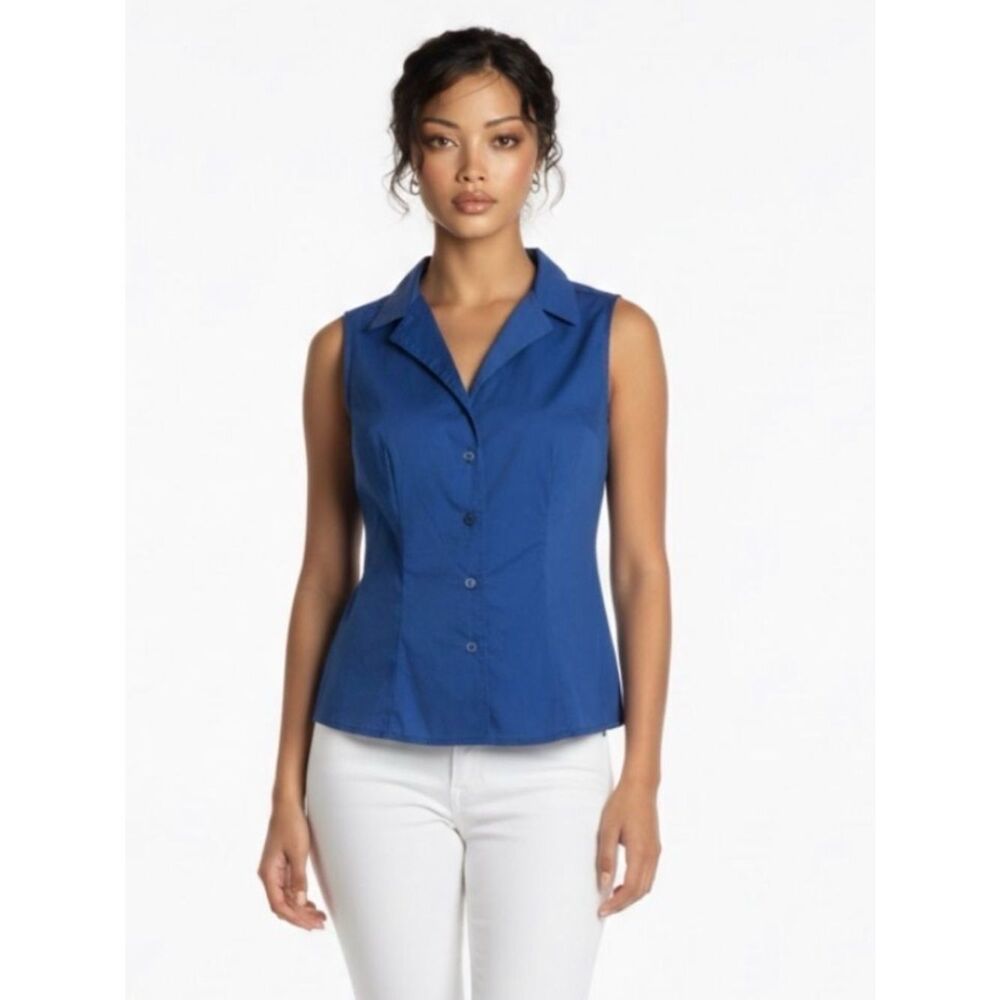 Be still my heart blue sleeveless top size medium